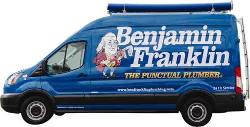 Side profile of a Daytona Benjamin Franklin Plumbing Van